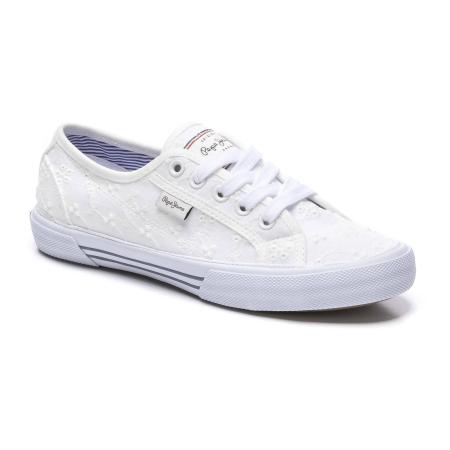 Женские кеды Pepe Jeans London ABERLADY CRYSTAL PLS30950, белые