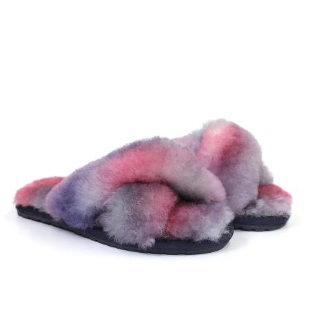 Детские тапочки EMU Australia Mayberry Tie Dye Teens T12630, фиолетовые