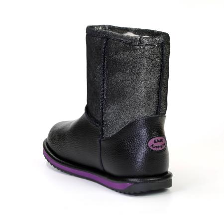 Детские полусапоги из овчины (угги) EMU Australia Sparkle Trigg K12363, черные