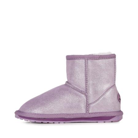 Детские полусапоги из овчины (угги) EMU Australia Wallaby Mini Metallic K11856, фиолетовые