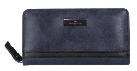 Женский кошелек Tom Tailor Bags ELIN, Long zip wallet 24425, синий
