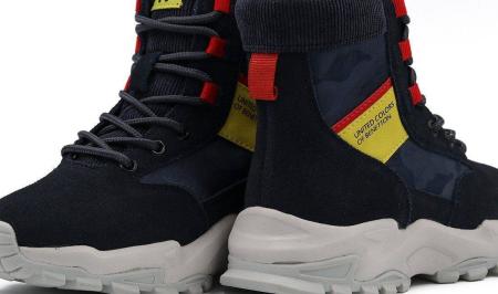 Детские высокие ботинки United Colors of Benetton Chunky Sole BTK127205, синие