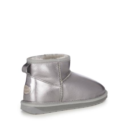 Женские ботинки из овчины (угги) EMU Australia Stinger Micro Glossy W12613, серебряные Женские ботинки из овчины (угги) EMU Australia Stinger Micro Glossy W12613, серебряные