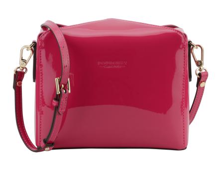 Женская сумка кросс-боди Maison Pourchet Cassetta Vernis 86001, фуксия