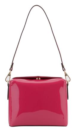 Женская сумка кросс-боди Maison Pourchet Cassetta Vernis 86001, фуксия