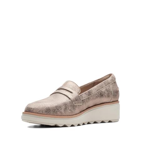 Женские лоферы Clarks Sharon Ranch 26140650, серебряные