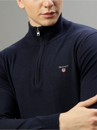 Cotton half-zip pullover sweater 88163