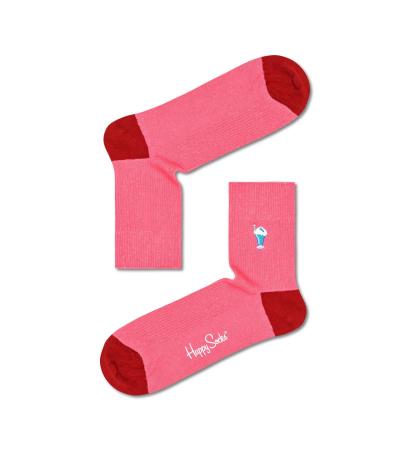 Ribbed Embroidery Milkshake 1/2 Crew Sock REMIL13