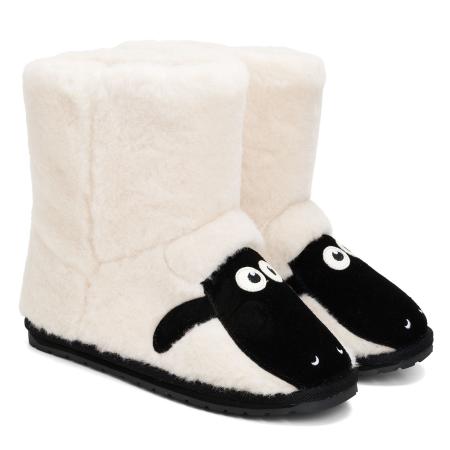 Детские угги EMU Australia Little Creatures Shaun The Sheep K13111, бежевые Детские угги EMU Australia Little Creatures Shaun The Sheep K13111, бежевые