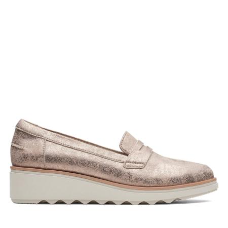 Женские лоферы Clarks Sharon Ranch 26140650, серебряные