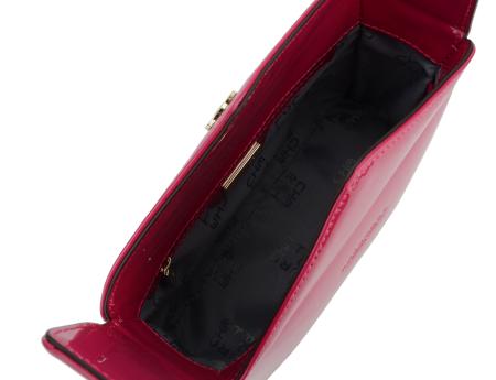 Женская сумка кросс-боди Maison Pourchet Cassetta Vernis 86001, фуксия