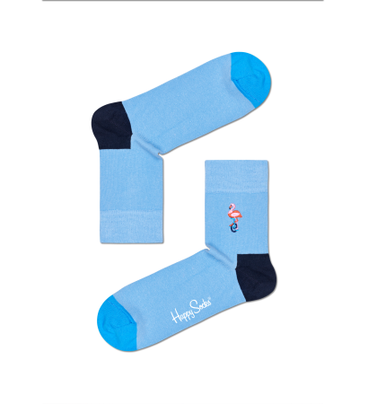 Embroidery Flamingo Half Crew Sock BEFL13