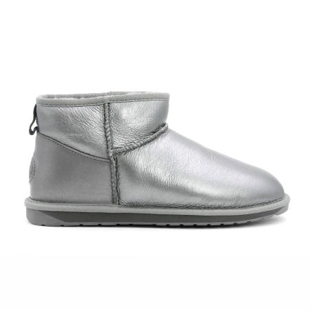 Женские ботинки из овчины (угги) EMU Australia Stinger Micro Glossy W12613, серебряные Женские ботинки из овчины (угги) EMU Australia Stinger Micro Glossy W12613, серебряные