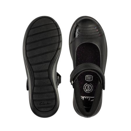 Детские туфли на ремешке Clarks Etch Beam K 26161143, черные Детские туфли на ремешке Clarks Etch Beam K 26161143, черные