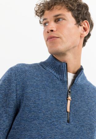 Мужской свитер Camel Active Knit 1/1 Troyer 409585-8K06, синий