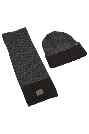 Мужские шарф+шапка Camel Active Strick Set mit Box 404020-8A02, серые