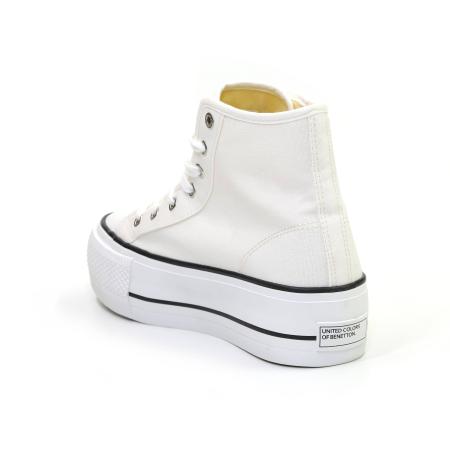 Женские высокие кеды United Colors of Benetton LIGHIGH CVS BTW310300, белые