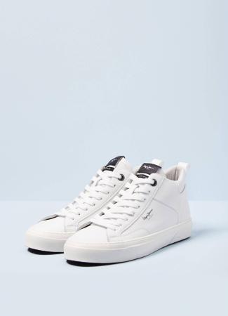 Мужские высокие кеды Pepe Jeans London YOGI ORIGINAL BOOT PMS30789, белые