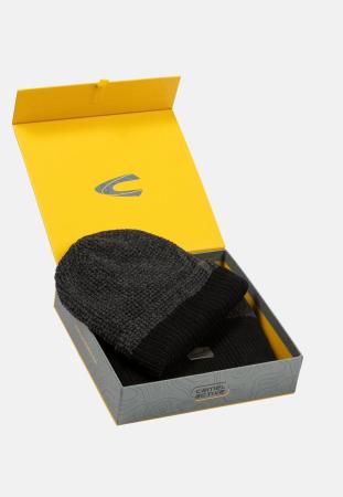 Мужские шарф+шапка Camel Active Strick Set mit Box 404020-8A02, серые