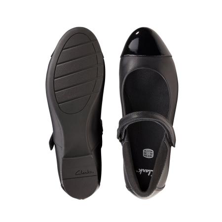 Детские туфли на ремешке Clarks Scala Gem K 26149553, черные