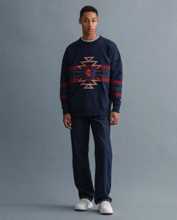 GEOMETRIC RELAXED C-NECK SWEAT 2016008