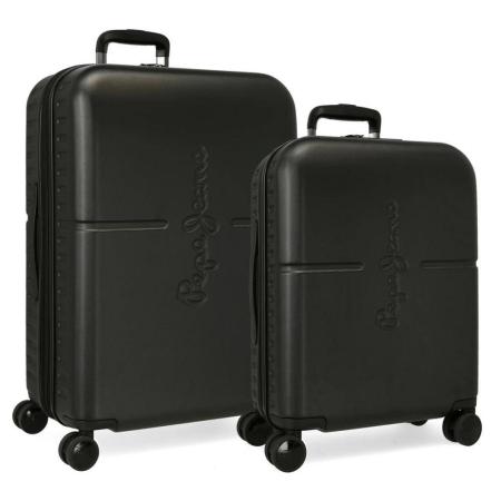 Троллей-кейс Pepe Jeans Bags ABS LUGGAGE SET 2/ 55-70CM.4W.PJL HIGHLIGHT 76895, черный Троллей-кейс Pepe Jeans Bags ABS LUGGAGE SET 2/ 55-70CM.4W.PJL HIGHLIGHT 76895, черный
