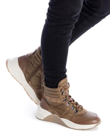 Женские высокие ботинки CARMELA LEATHER COMBINED LADIES ANKLE BOOTS 160293, коричневые