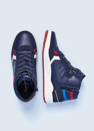 Детские высокие кроссовки Pepe Jeans London KURT BRITT BOOT PBS30499, синие