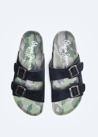 Мужские сланцы Pepe Jeans London BIO BUCKLES SUEDE CAMU PMS90084, серые Мужские сланцы Pepe Jeans London BIO BUCKLES SUEDE CAMU PMS90084, серые