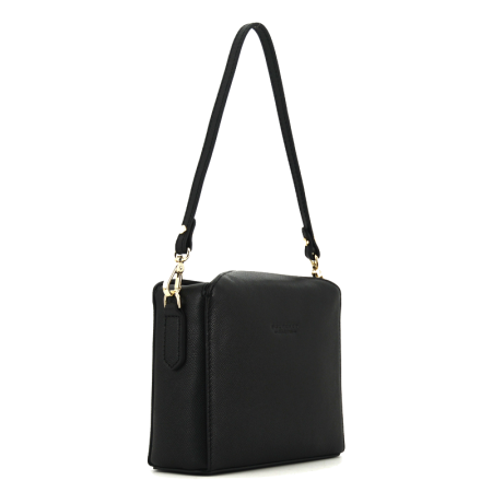 Женская сумка кросс-боди Maison Pourchet Cassetta Leather 77101, черная