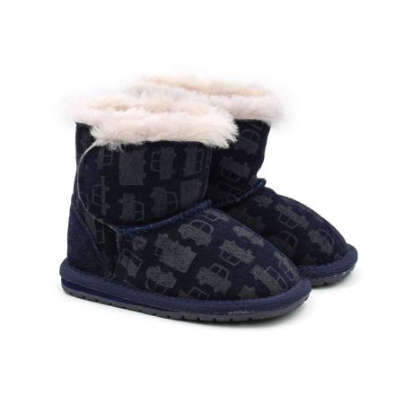 Детские ботинки из овчины (угги) EMU Australia Toddle Cars & Trucks B12165, синие
