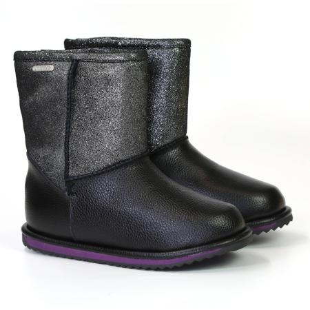 Детские полусапоги из овчины (угги) EMU Australia Sparkle Trigg K12363, черные