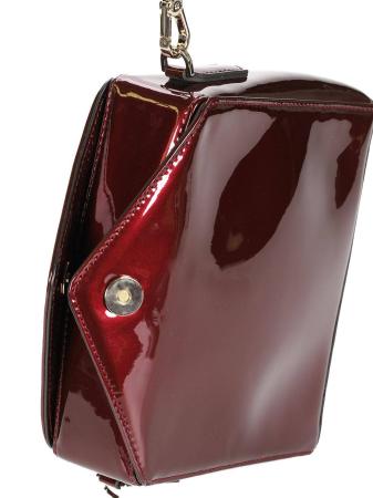 Женская сумка кросс-боди Maison Pourchet Cassetta Vernis 86001, бордовая