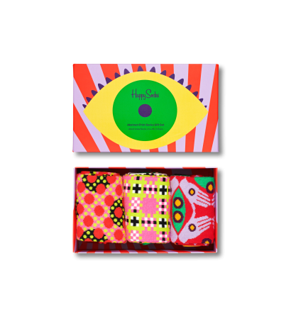 3-Pack Abstract Print Socks Gift Set XSUR08