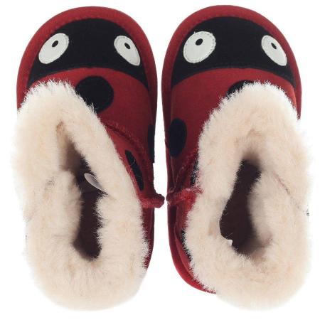 Детские ботинки из овчины (угги) EMU Australia Ladybird Walker B10317, красные