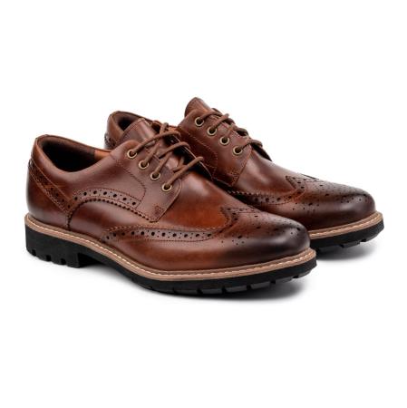 Мужские дерби брогированные Clarks Batcombe Wing 26127191, коньячные