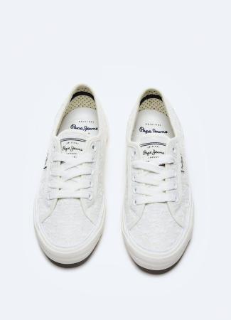 Женские кеды Pepe Jeans London ABERLADY LACE PLS31153, белые