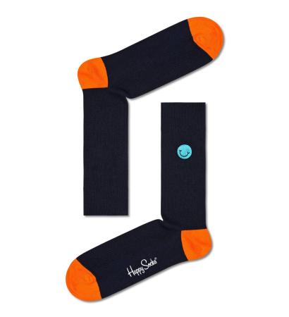 Ribbed Embroidery Smiley Sock RESMI01