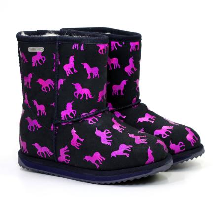 Детские полусапоги из овчины (угги) EMU Australia Rainbow Unicorn Brumby K12373 (дет. сапоги из овчи K12373, синие