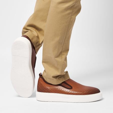 Мужские слипоны Bugatti 33307313-1000, коньячные