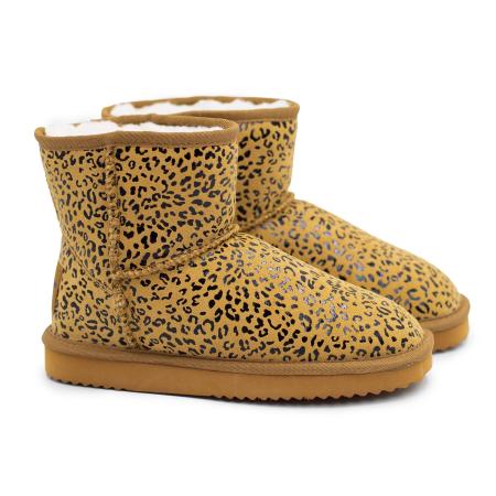 Женские полусапоги из овчины (угги) EMU Ridge SMU Sophie Mini Print RW15003, коричневые