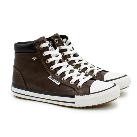 Мужские высокие кеды British Knights CEDER B48-3725-03, коричневые