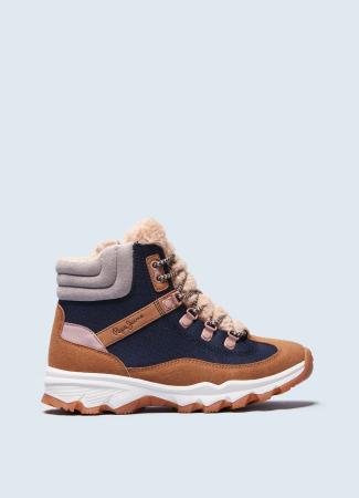 Детские высокие кроссовки Pepe Jeans London PEAK TRAIL GIRL PGS50173, коричневые Детские высокие кроссовки Pepe Jeans London PEAK TRAIL GIRL PGS50173, коричневые