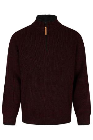 Мужской свитер Camel Active Knit 1/1 Troyer 409585-8K06, бордовый