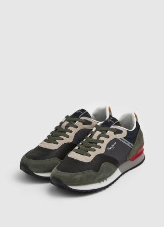 Мужские кроссовки Pepe Jeans London LONDON ONE COVER M PMS30872, хаки