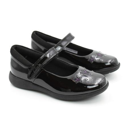 Детские туфли на ремешке Clarks Etch Bright T 26151133, черные