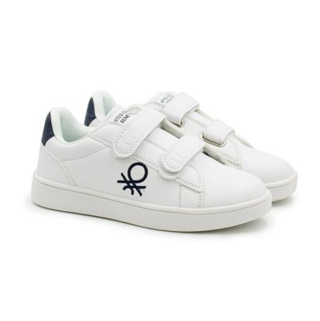 Детские кеды United Colors of Benetton LABEL LTX VELCRO BTK214011, белые